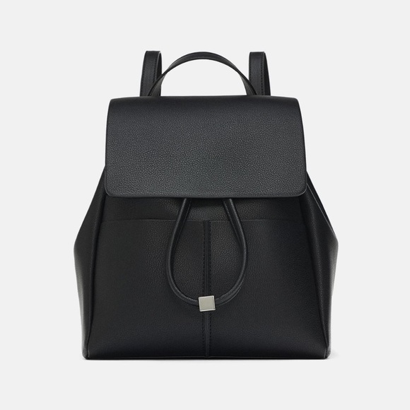 Zara Handbags - Zara Black Leather Backpack